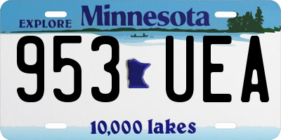 MN license plate 953UEA