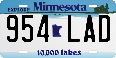 MN license plate 954LAD