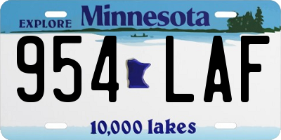 MN license plate 954LAF