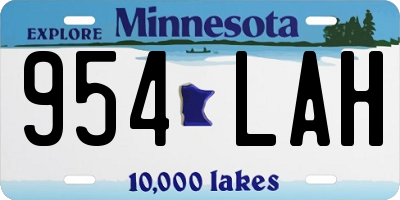 MN license plate 954LAH