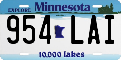 MN license plate 954LAI