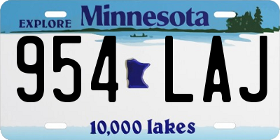 MN license plate 954LAJ