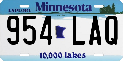 MN license plate 954LAQ