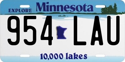 MN license plate 954LAU