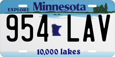 MN license plate 954LAV