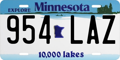 MN license plate 954LAZ