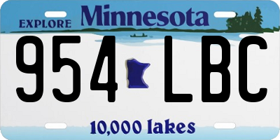 MN license plate 954LBC