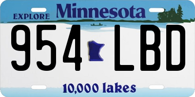 MN license plate 954LBD