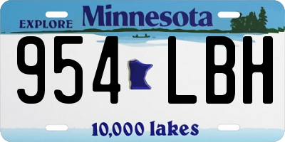 MN license plate 954LBH