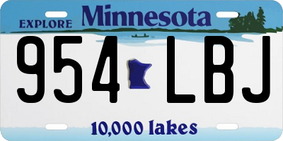 MN license plate 954LBJ