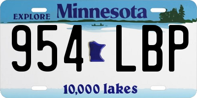 MN license plate 954LBP