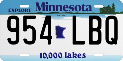 MN license plate 954LBQ
