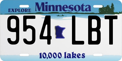 MN license plate 954LBT