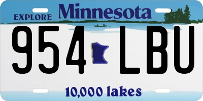 MN license plate 954LBU
