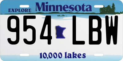 MN license plate 954LBW