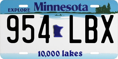 MN license plate 954LBX