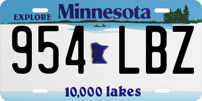 MN license plate 954LBZ