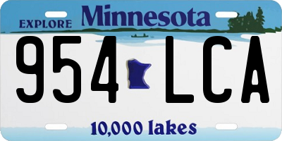 MN license plate 954LCA