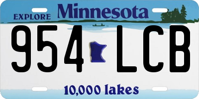 MN license plate 954LCB
