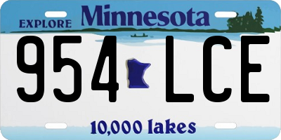 MN license plate 954LCE