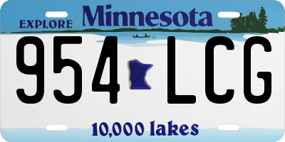 MN license plate 954LCG