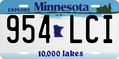 MN license plate 954LCI