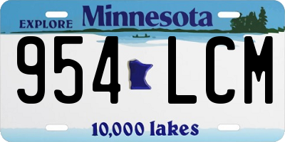 MN license plate 954LCM