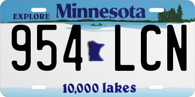 MN license plate 954LCN