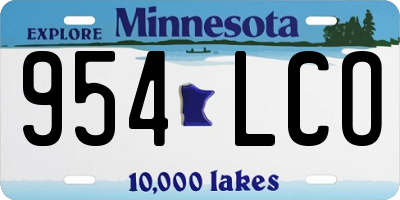 MN license plate 954LCO