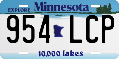 MN license plate 954LCP