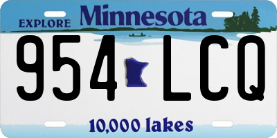 MN license plate 954LCQ