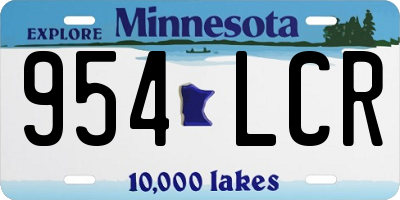 MN license plate 954LCR