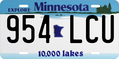 MN license plate 954LCU