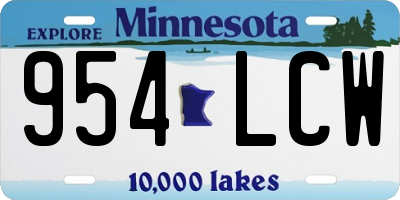 MN license plate 954LCW