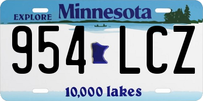 MN license plate 954LCZ