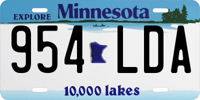 MN license plate 954LDA