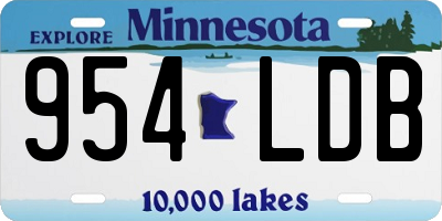 MN license plate 954LDB