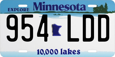 MN license plate 954LDD