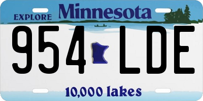 MN license plate 954LDE