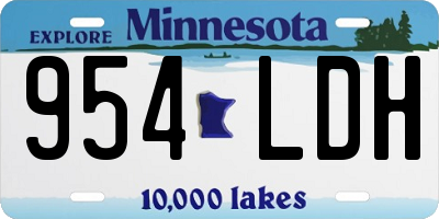 MN license plate 954LDH