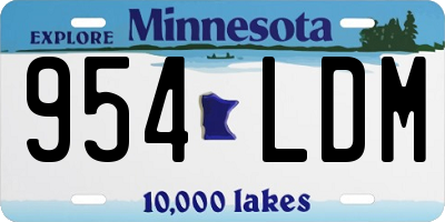 MN license plate 954LDM