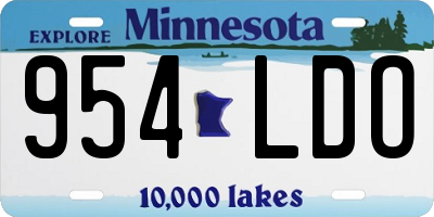MN license plate 954LDO