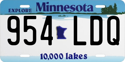 MN license plate 954LDQ