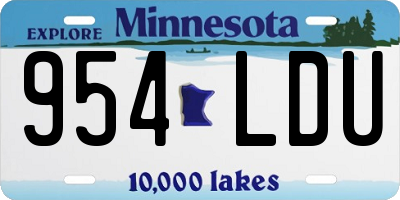 MN license plate 954LDU