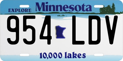 MN license plate 954LDV