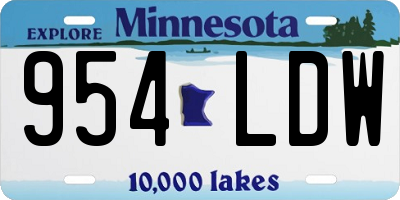 MN license plate 954LDW
