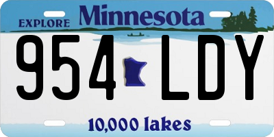 MN license plate 954LDY