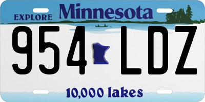 MN license plate 954LDZ
