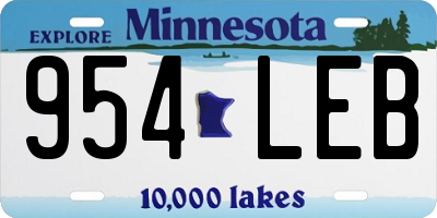 MN license plate 954LEB