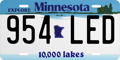 MN license plate 954LED